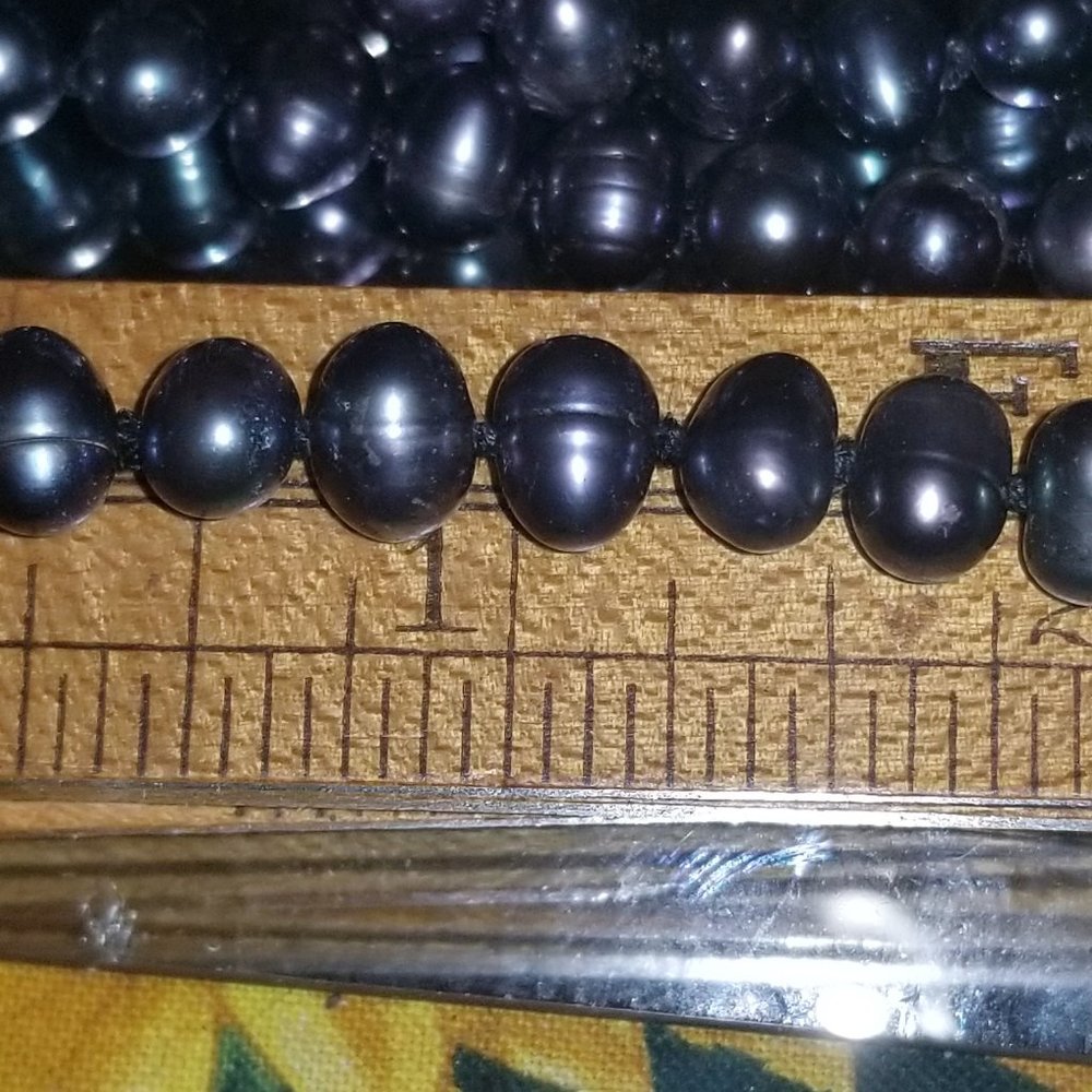 2 Sets of Peacock Tahitian Freshwater Pearl Necklaces Strands w Envelope Case - Picture 8 of 11